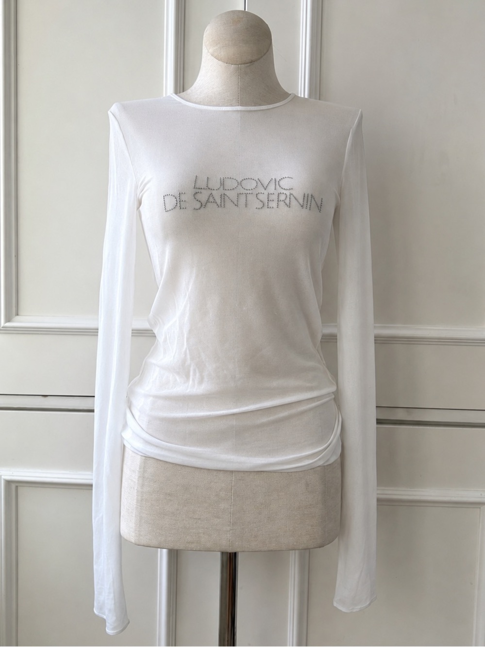 Ludovic De Saint Sernin x Zara White Mesh Studded Top - Small